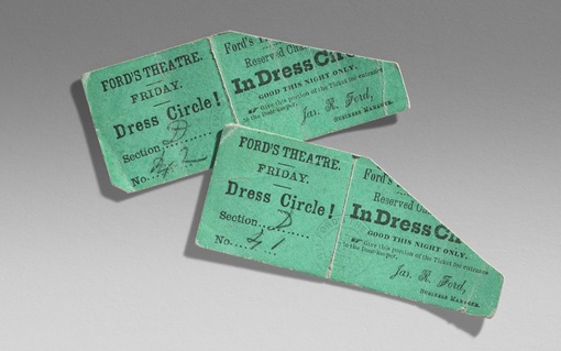 Two vintage green tickets for Ford