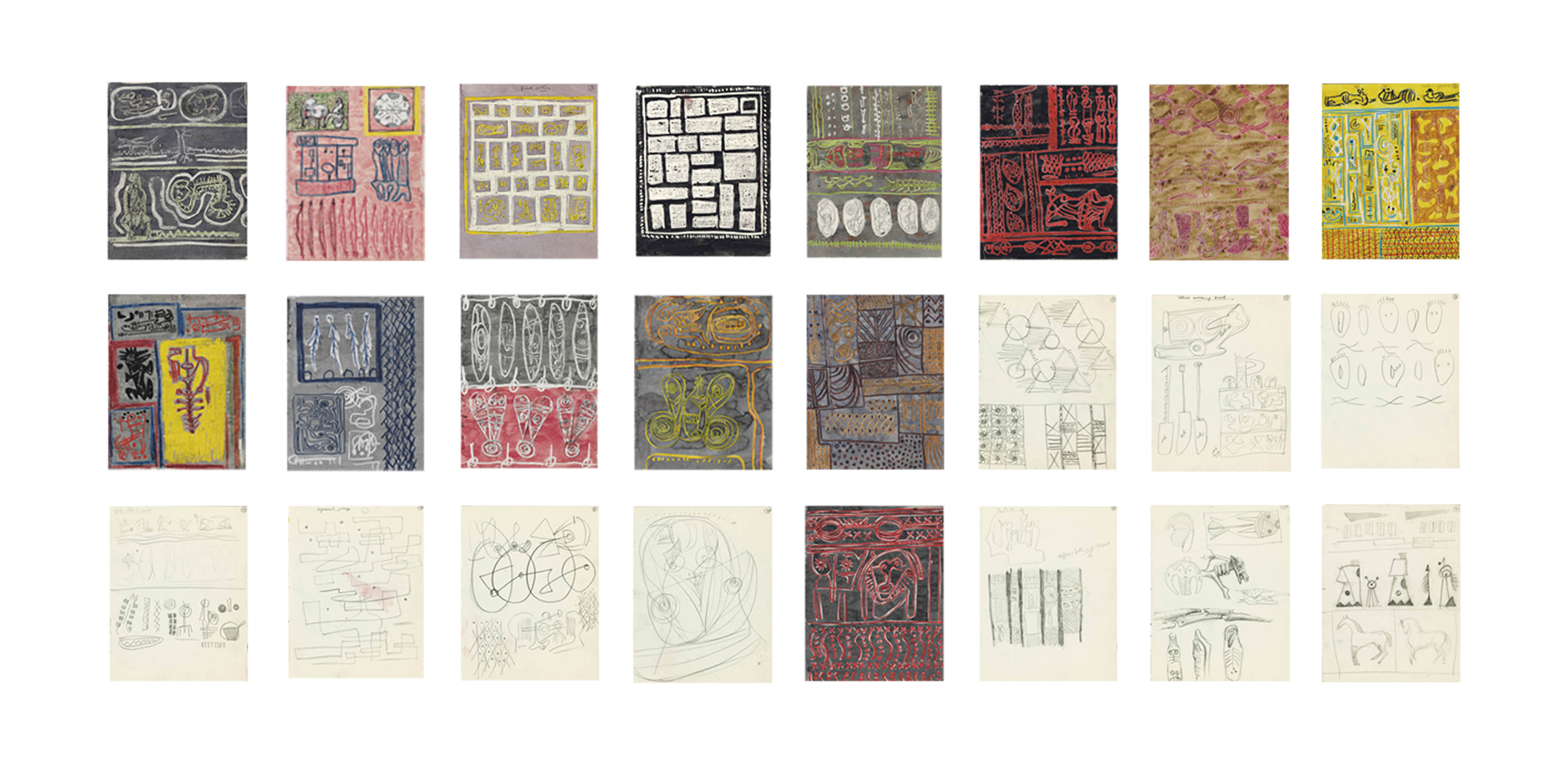 Henry Moore (1898-1986) , Textile Design for 'Four Heads, Half