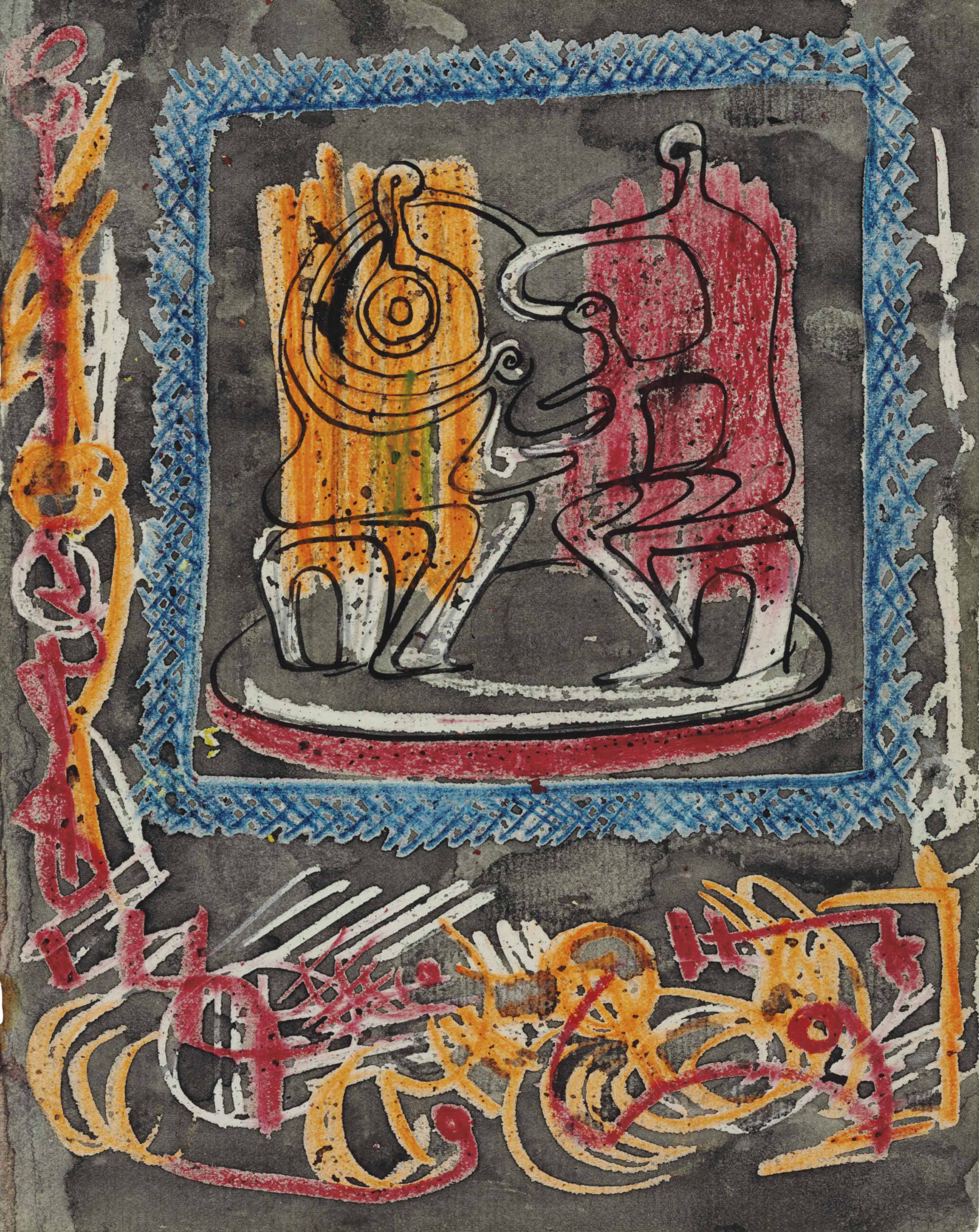 Henry Moore (1898-1986) , Textile Design: Strands of Colour