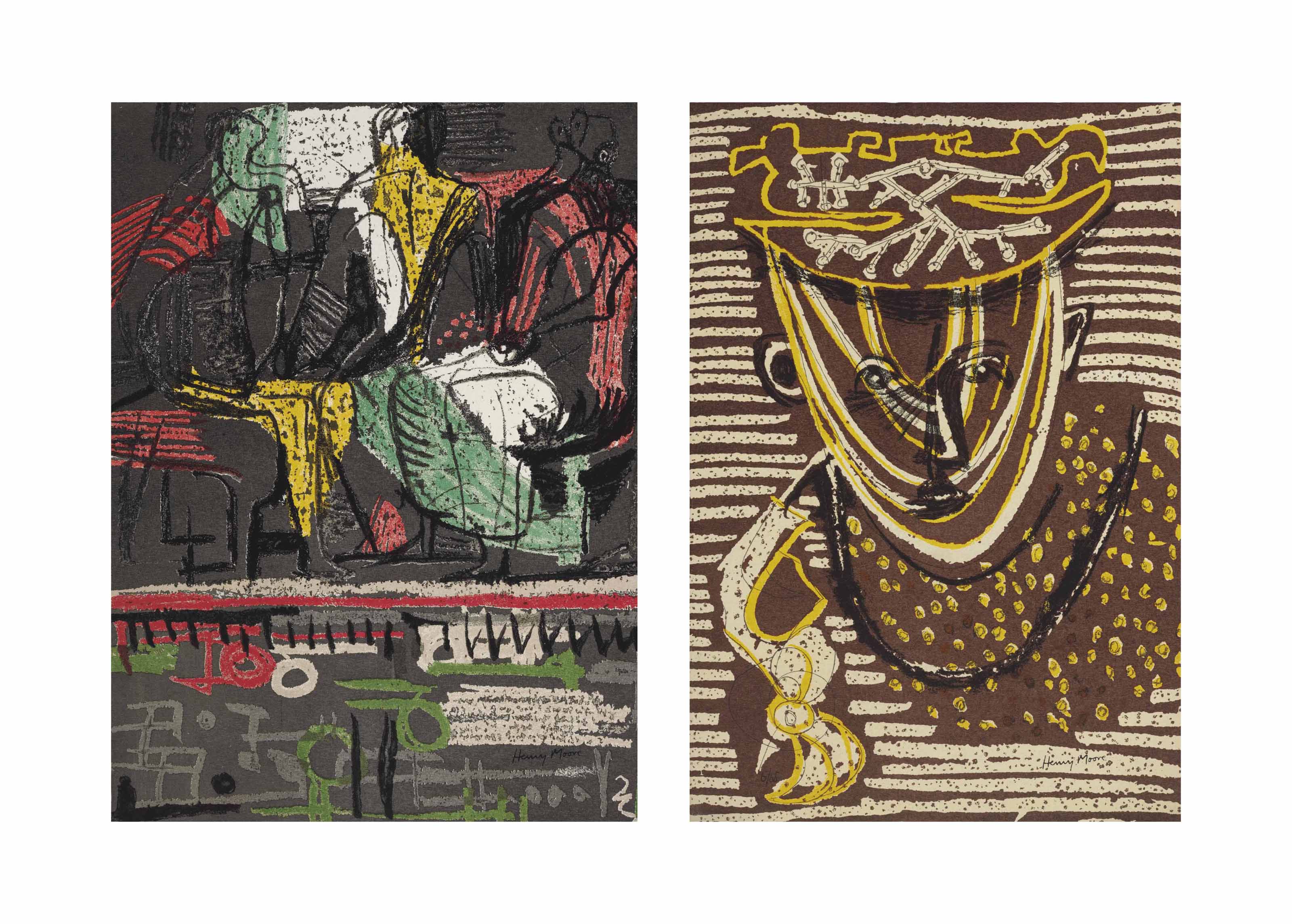 Henry Moore (1898-1986) , Textile Design: Strands of Colour