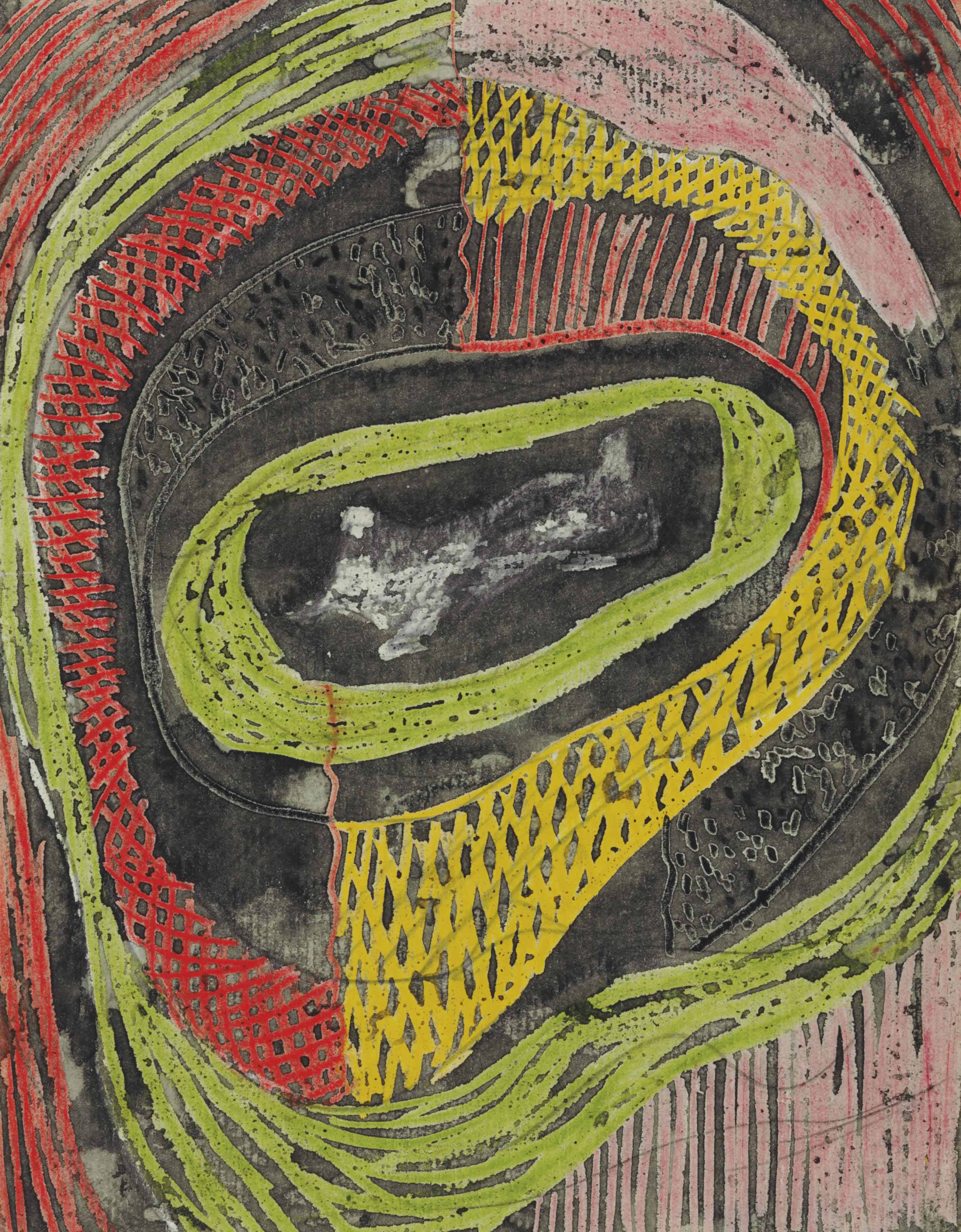 Henry Moore (1898-1986) , Textile Design for 'Four Heads, Half