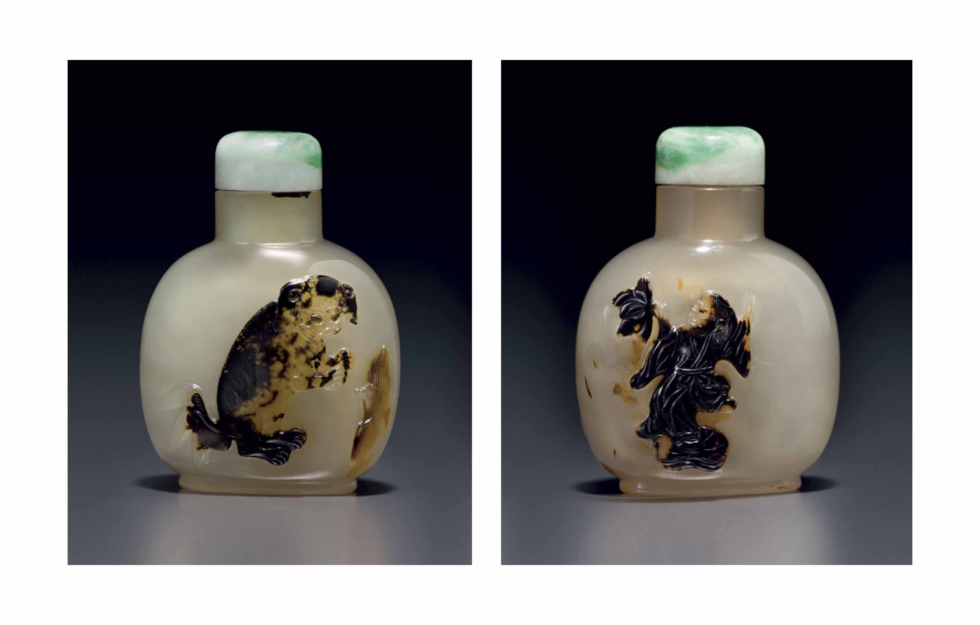 1730-1820年黄料莲瓣式鼻烟壶, POSSIBLY IMPERIAL, ATTRIBUTED TO THE