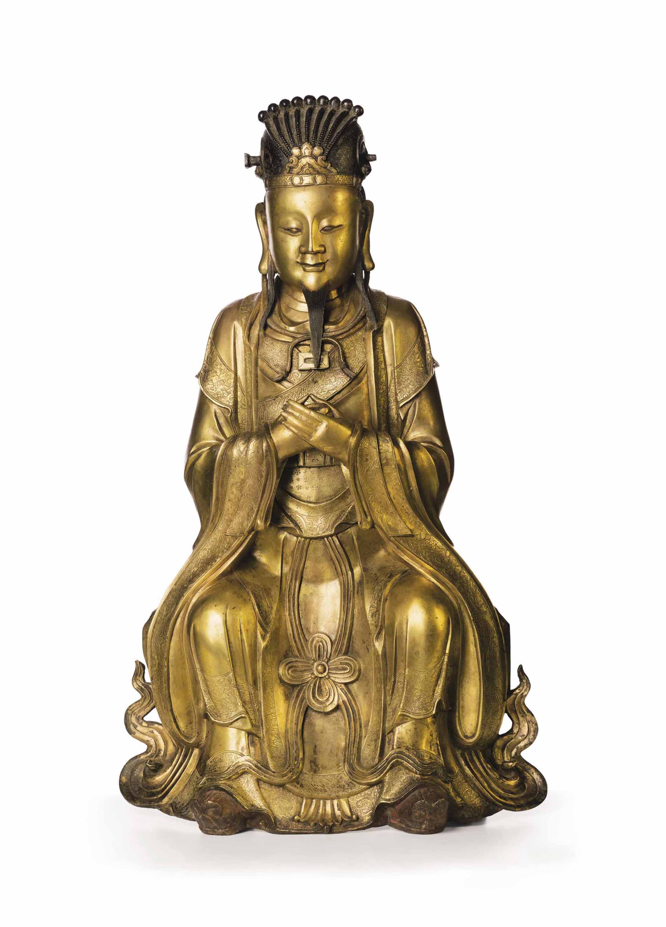 中国古美術 彩銅塗金【三面尊勝佛母】仏像 仏教古美術