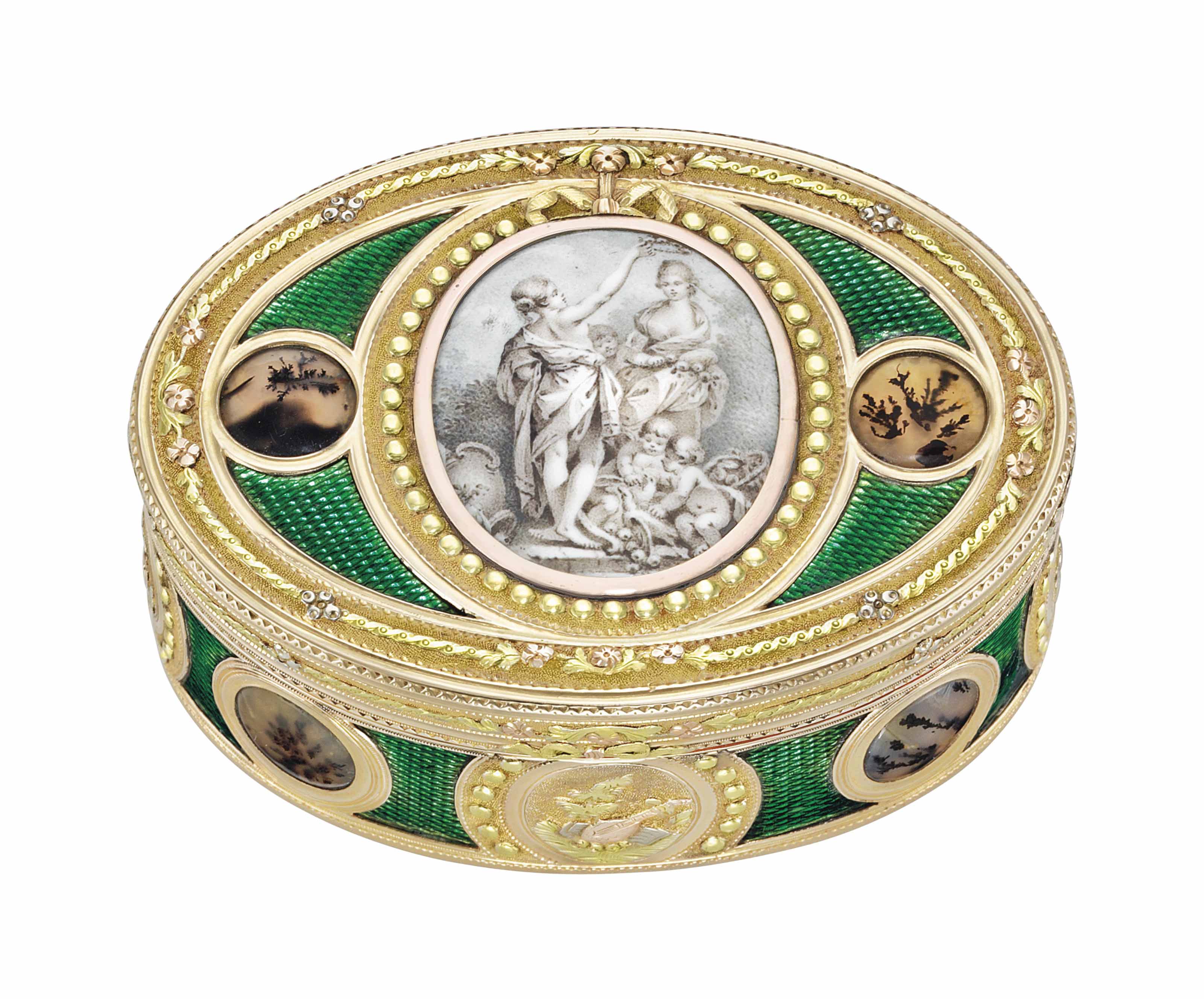 A LOUIS XV VARI-COLOUR GOLD SNUFF-BOX, BY JACQUES MARCELIN