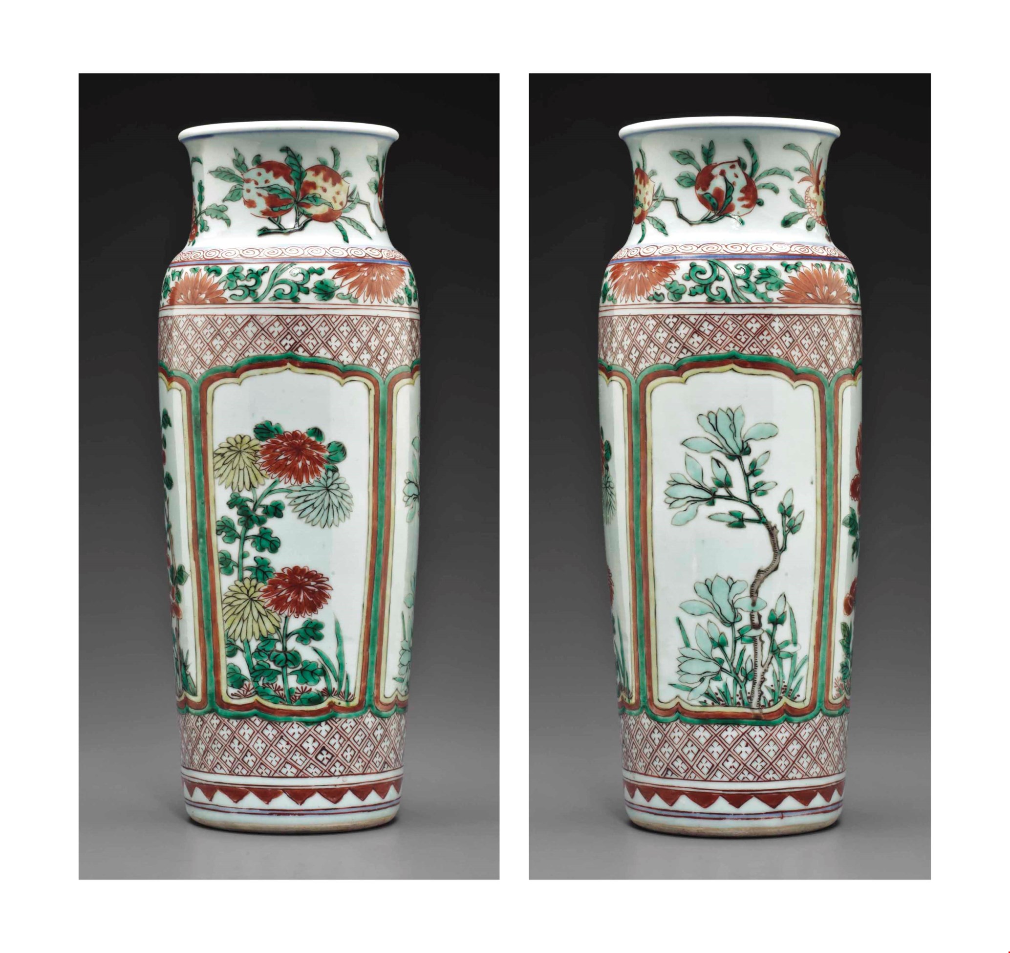 A WUCAI SLEEVE VASE