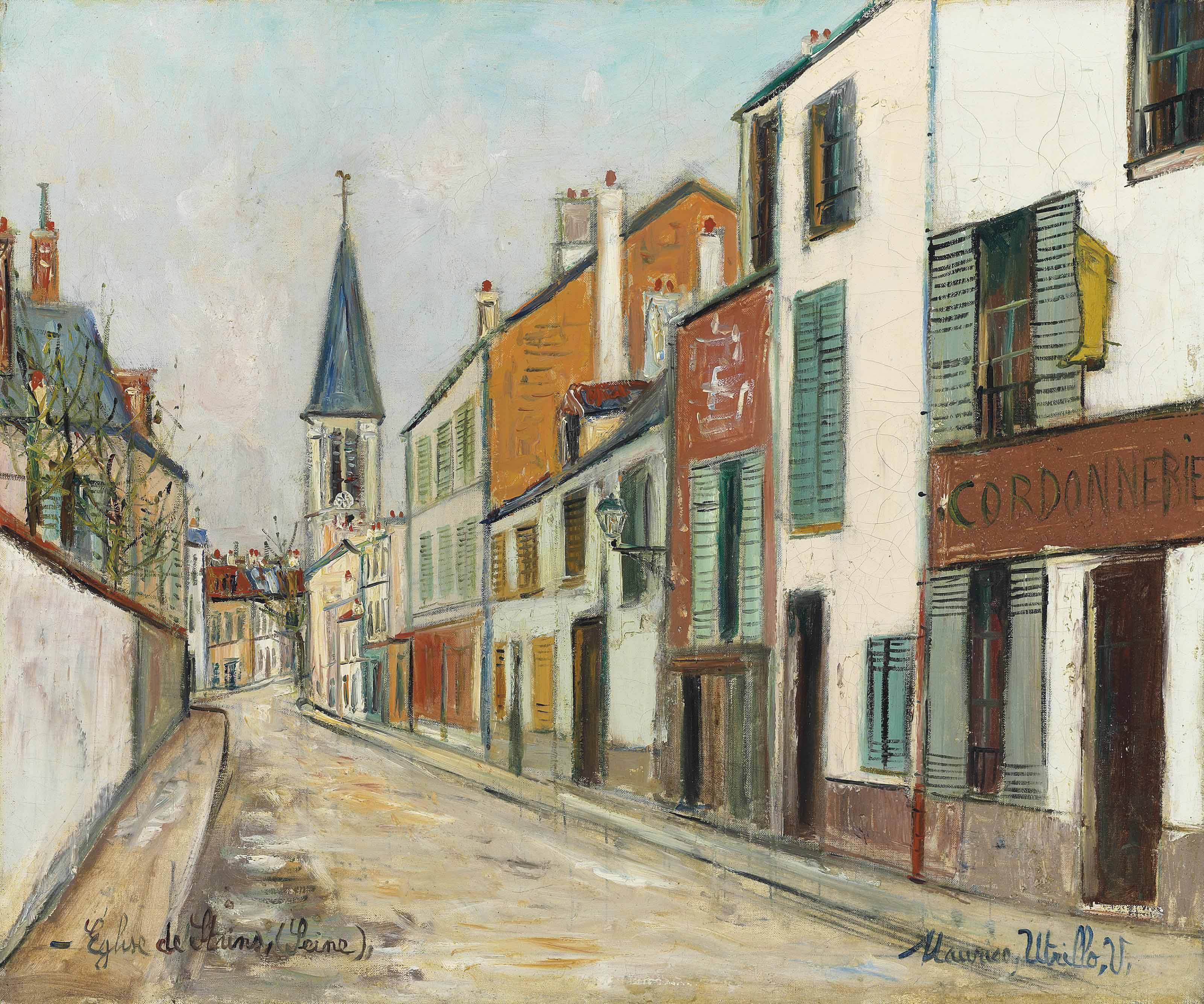 Maurice Utrillo (1883-1955), Rue Jean Durand et l'église, Stains