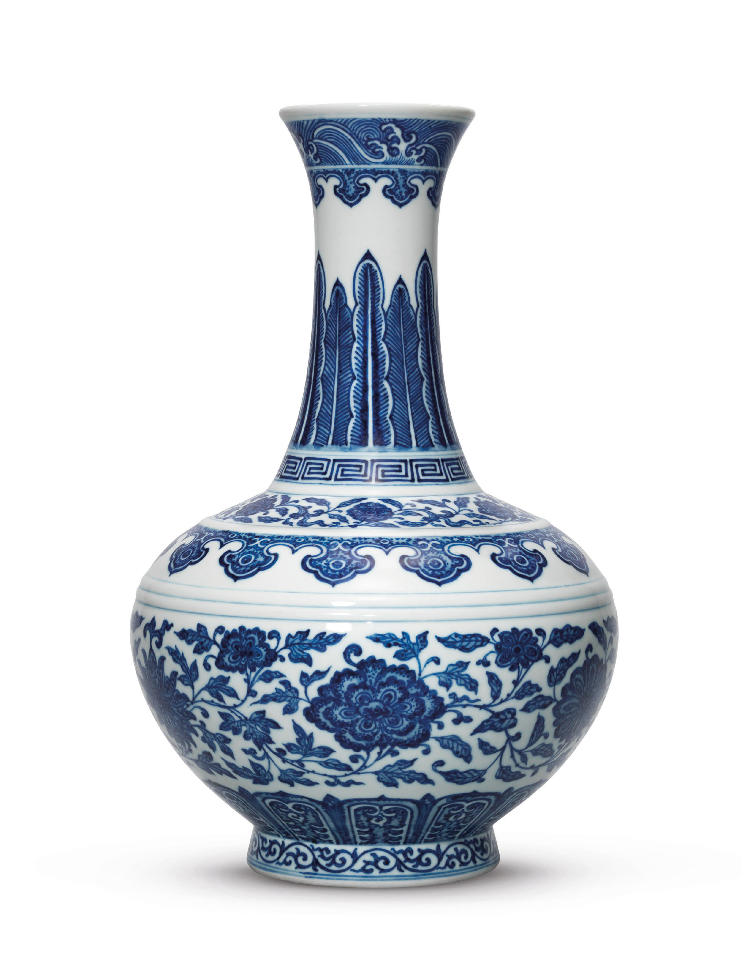 明萬曆五彩穿花龍鳳紋蒜頭瓶六字楷書橫款, WANLI SIX-CHARACTER MARK