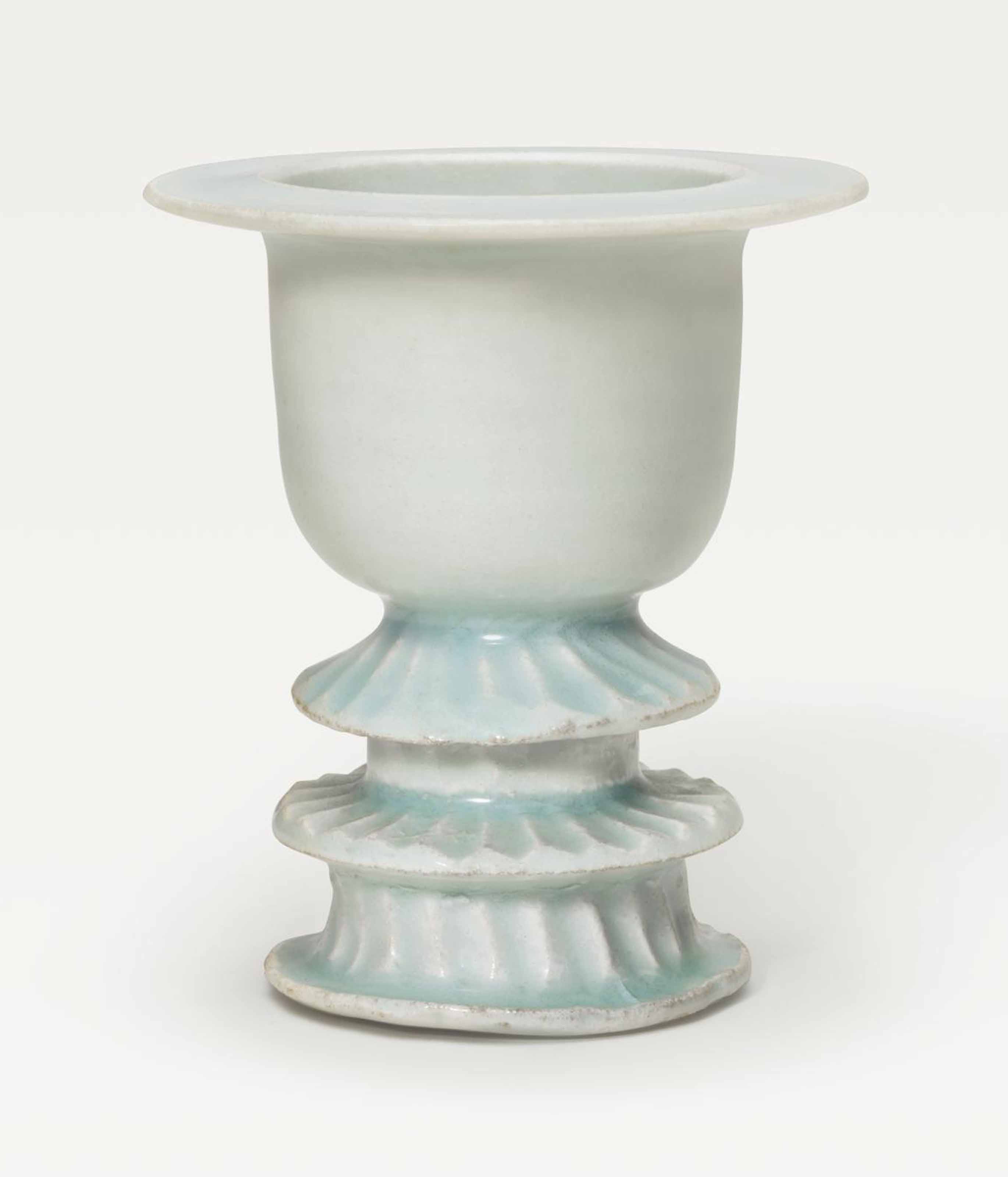 中国 龍泉窯 粉青釉 魚双耳瓶 花生 時代箱付 C 8294