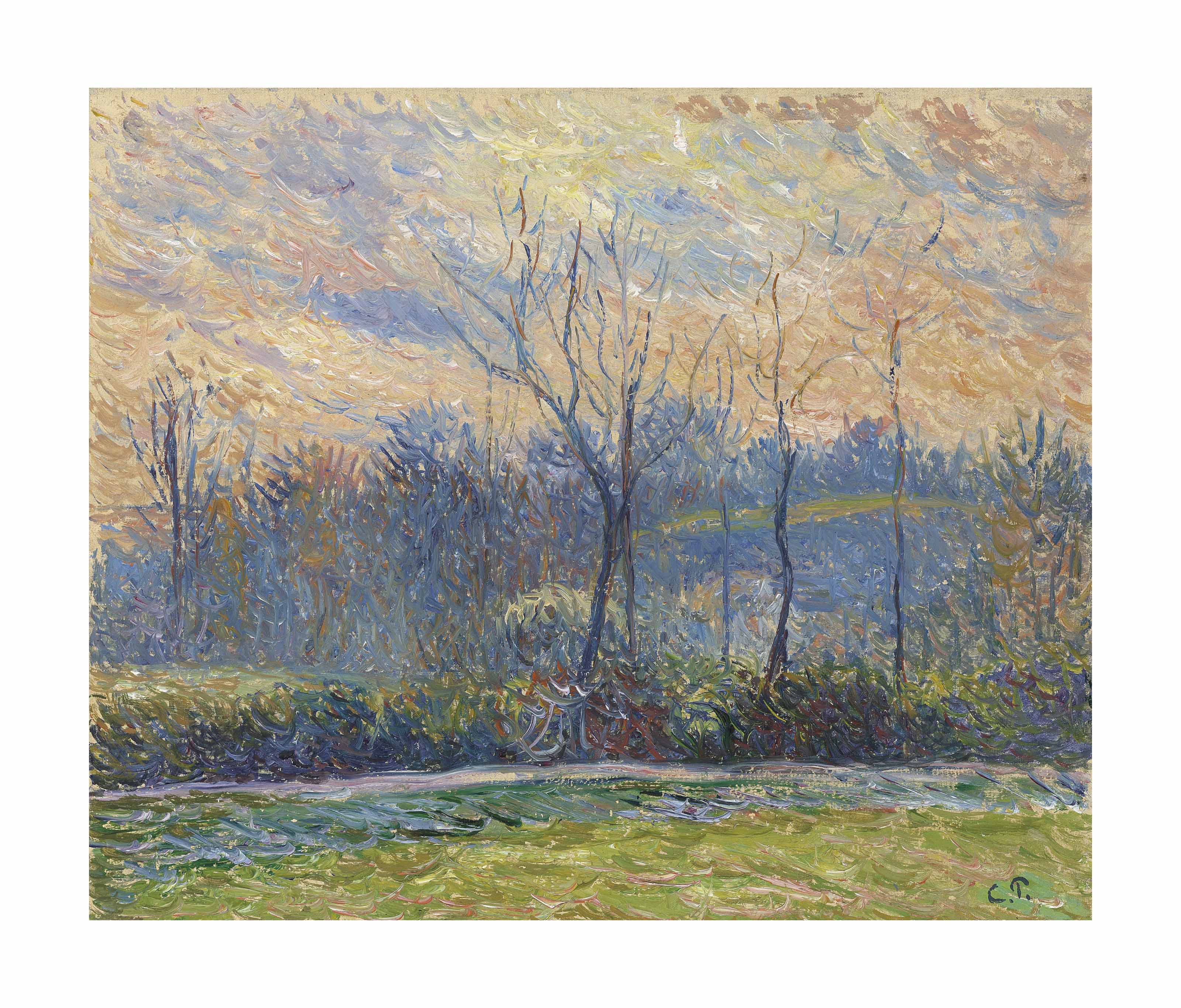 Camille Pissarro (1830-1903), Soleil couchant, hiver | Christie's
