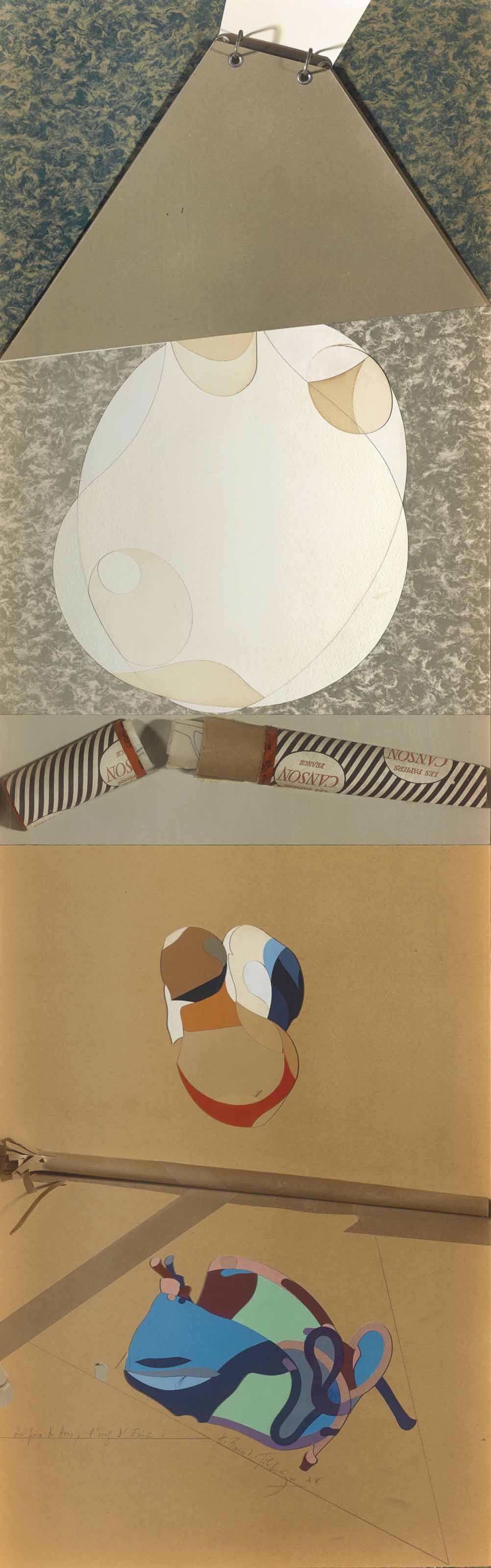 Antoni Clave、BLEU ET ROUGE、海外版希少レゾネ、状態良好 Mixed technique, ink, varnish, and collages, Antoni Clavé