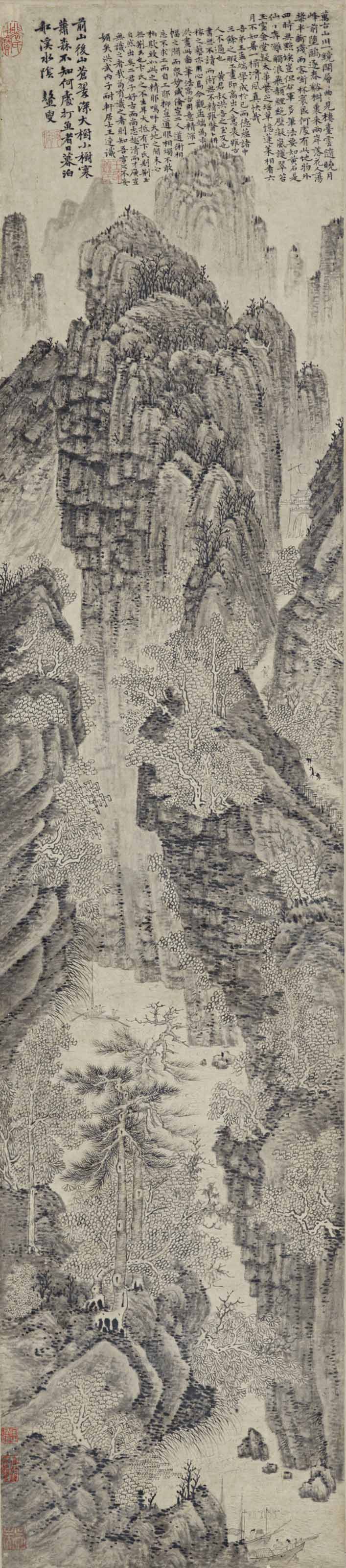 掛軸 肉筆 鬥雞 無款（前傳顧閎中） 鬥雞圖設色紙本立軸, Cock Fight | Christie's