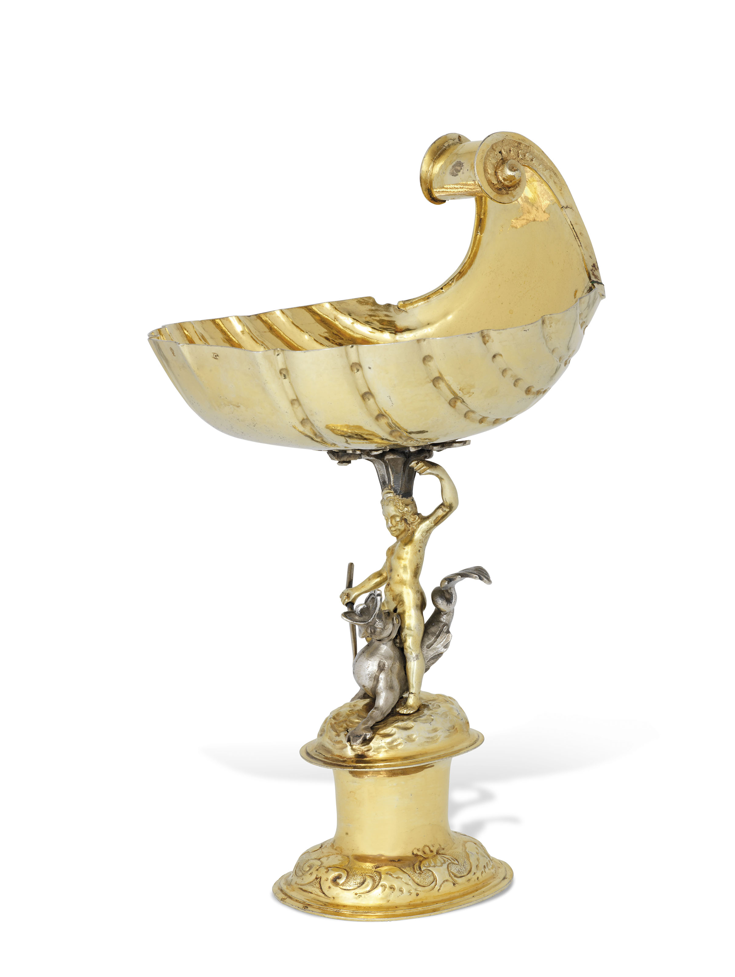A POLISH PARCEL-GILT SILVER TANKARD, MARK OF HIERONYMUS HOLL II