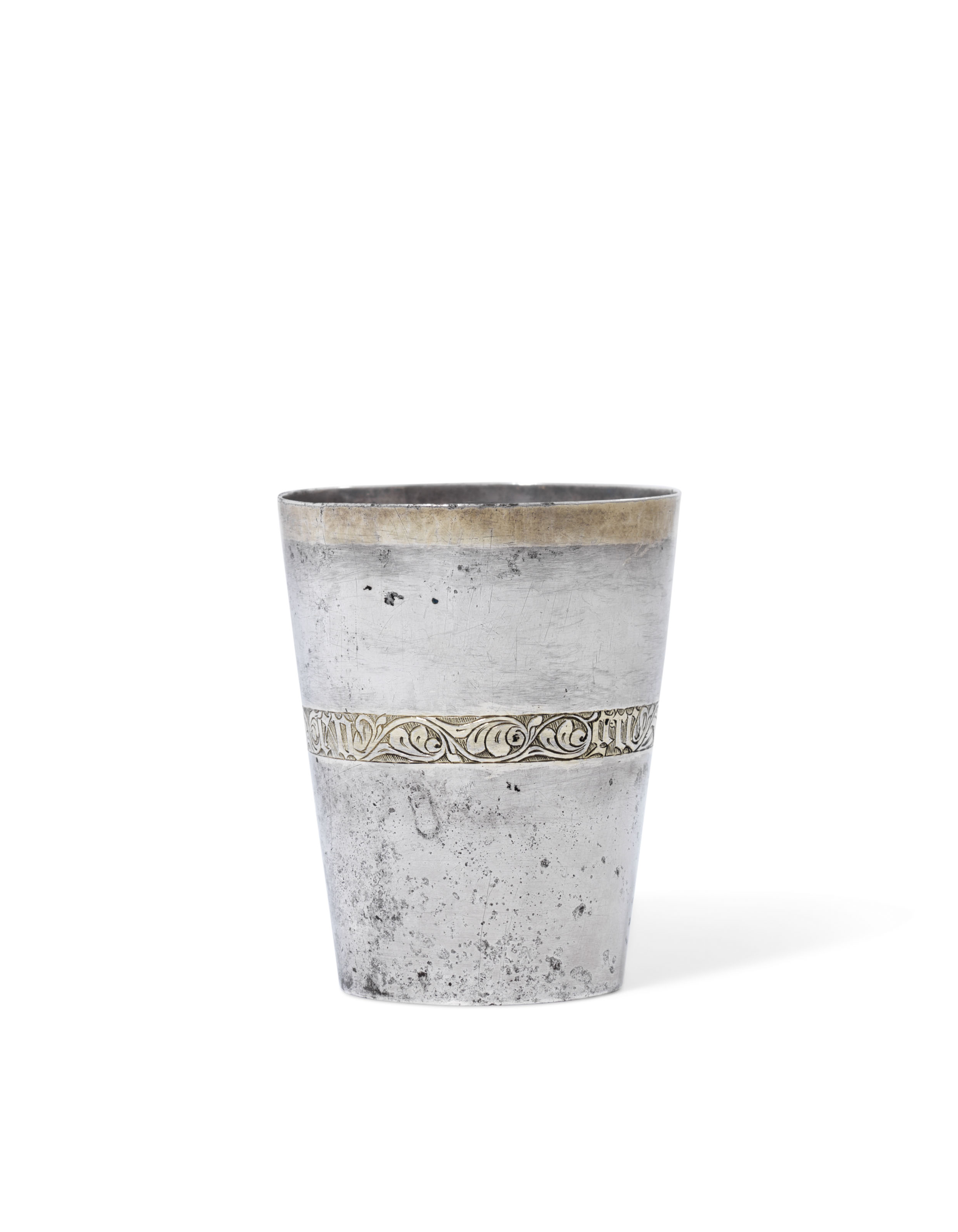 A POLISH PARCEL-GILT SILVER TANKARD, MARK OF HIERONYMUS HOLL II