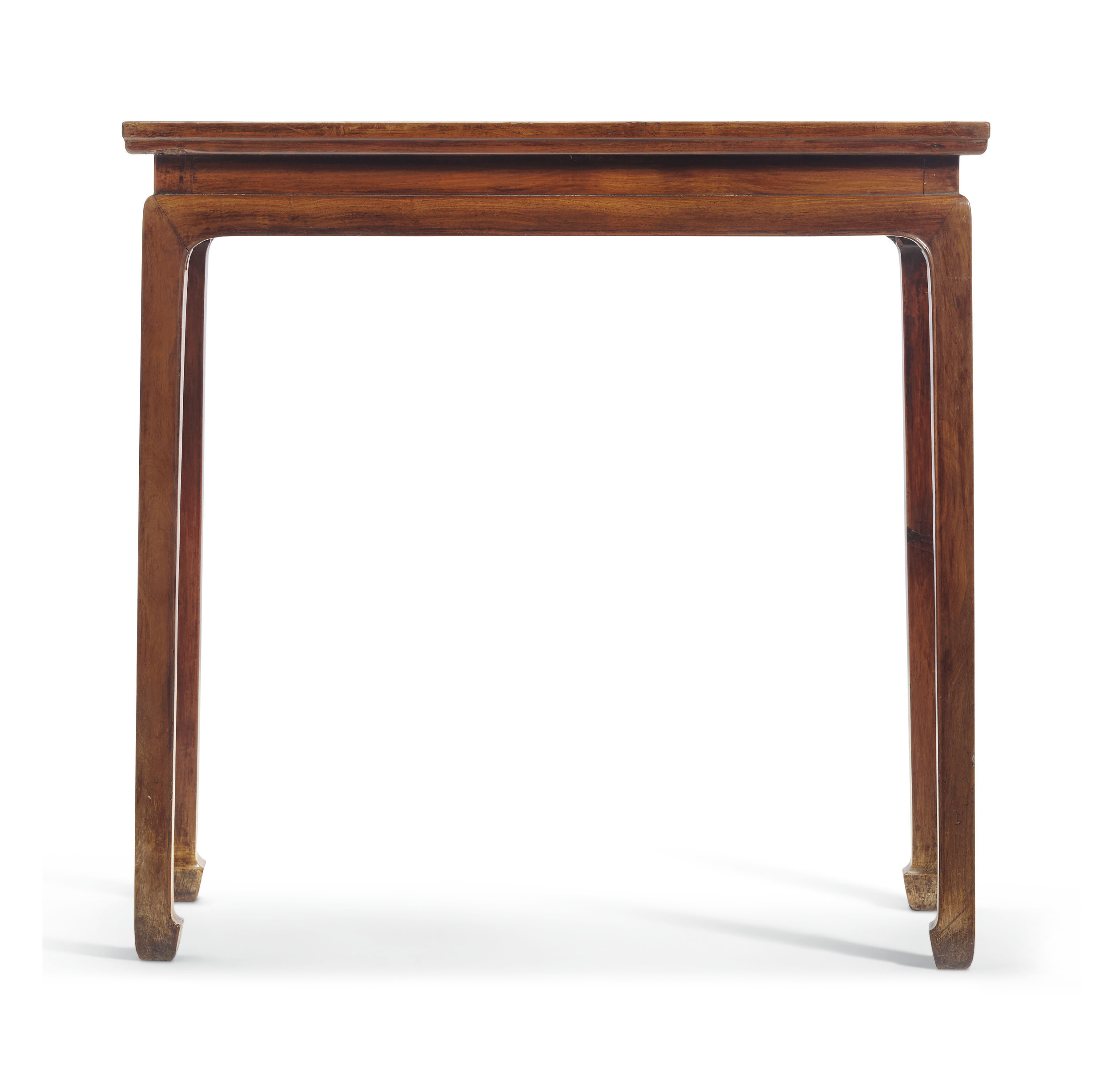 A RARE HUANGHUALI AND HUAMU ROUND-CORNER TAPERED CABINET