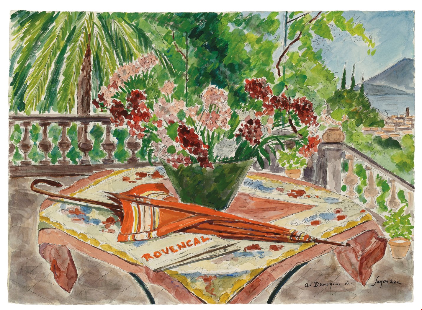 André Dunoyer de Segonzac (1884-1974), L'ombrelle rouge | Christie's