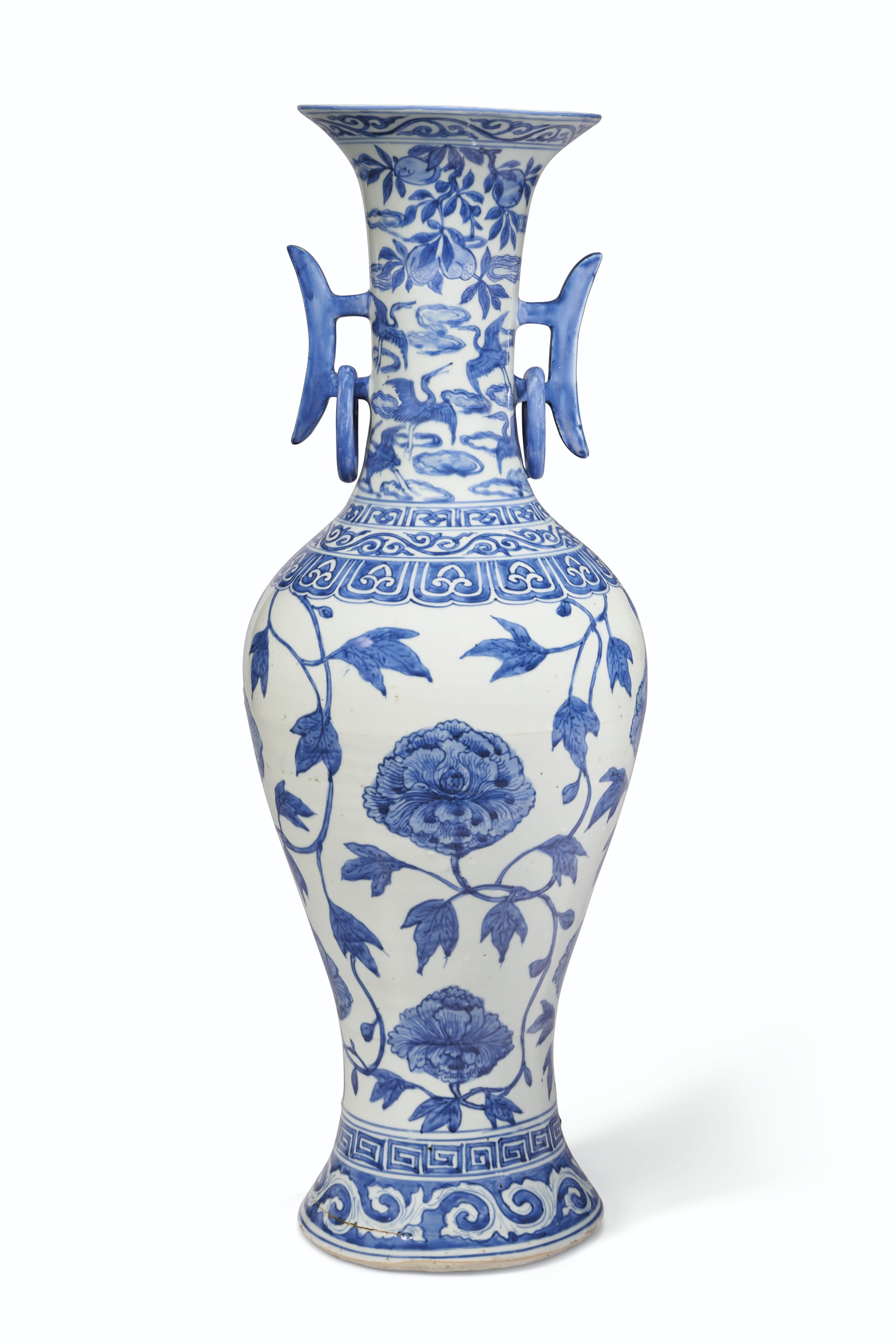 中国　青花　鳥纏枝花卉文盤　V　R6802E 中国 青花 鳥纏枝花卉文盤 V R6802E - メルカリ