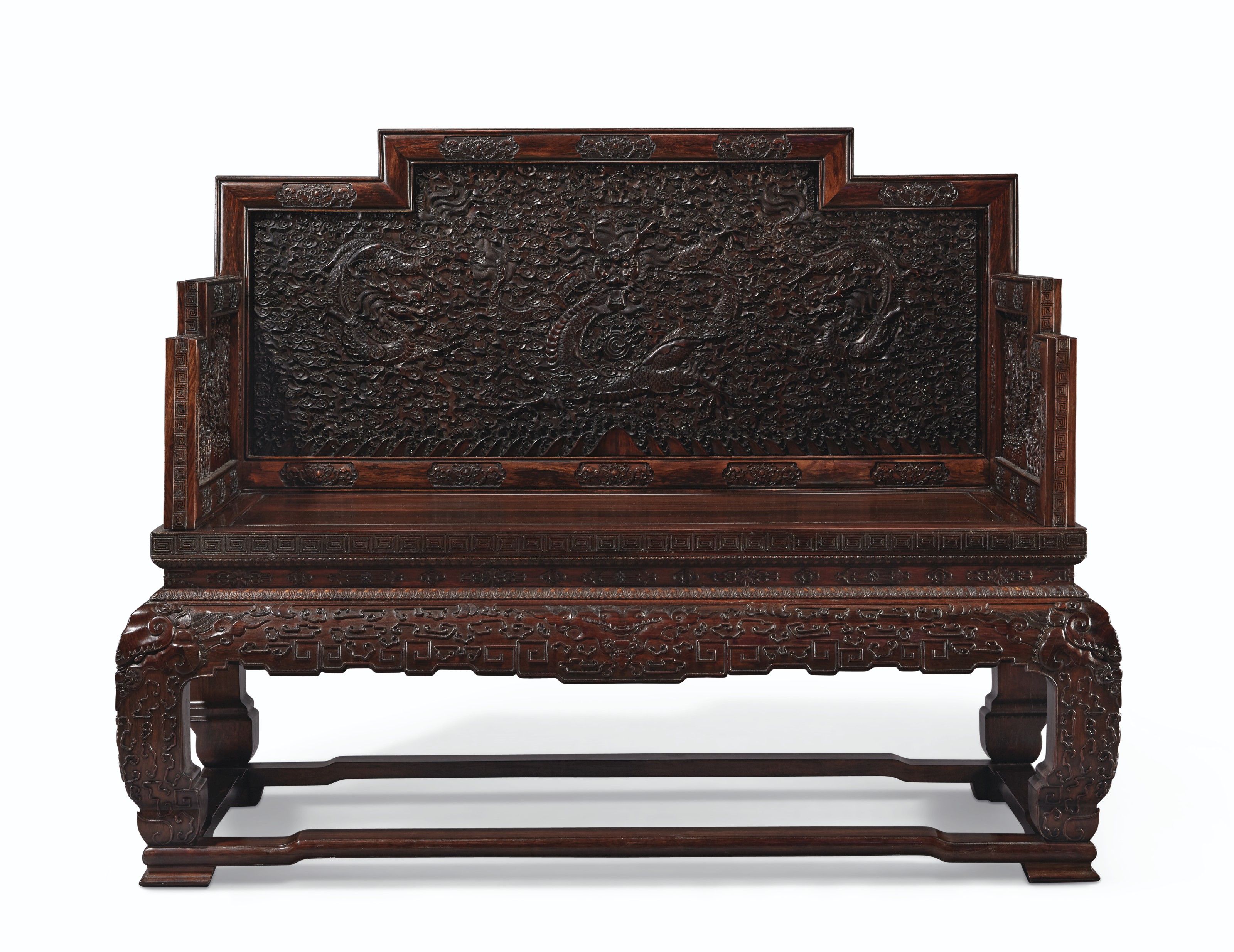 晚清紫檀雕龙纹宝座, LATE QING DYNASTY | Christie's