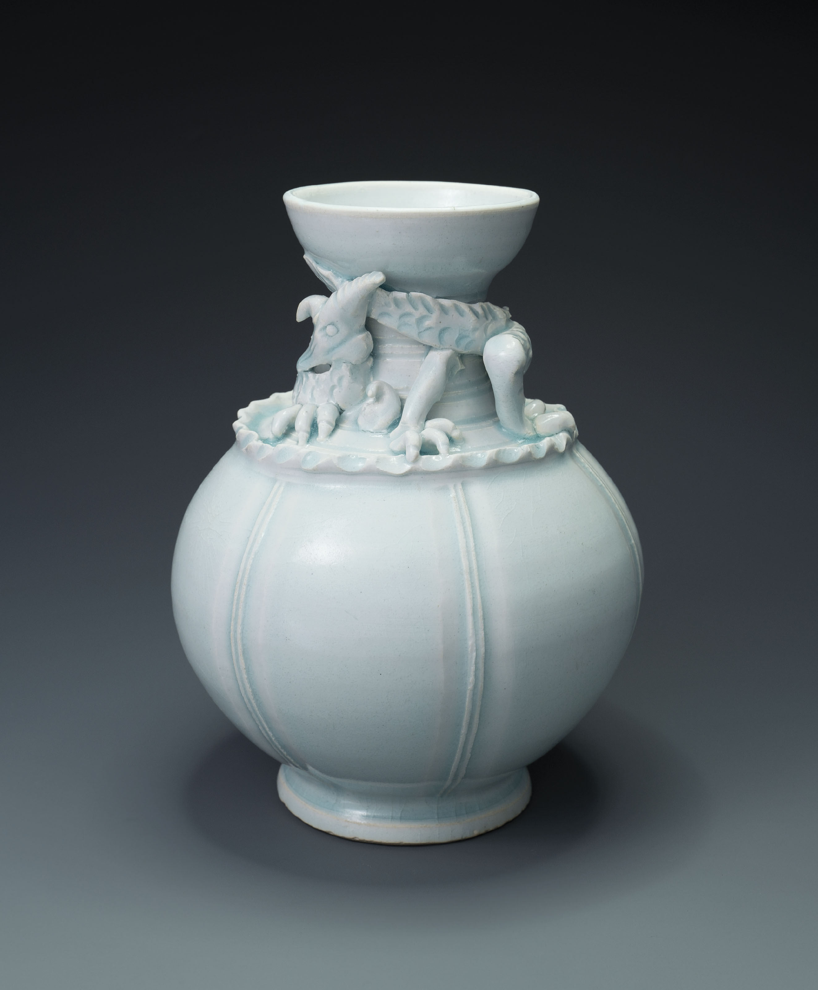 中国 宋代 青白磁 瓜型瓶 一對 M R8819 中国 宋代 青白磁 瓜型瓶 一對