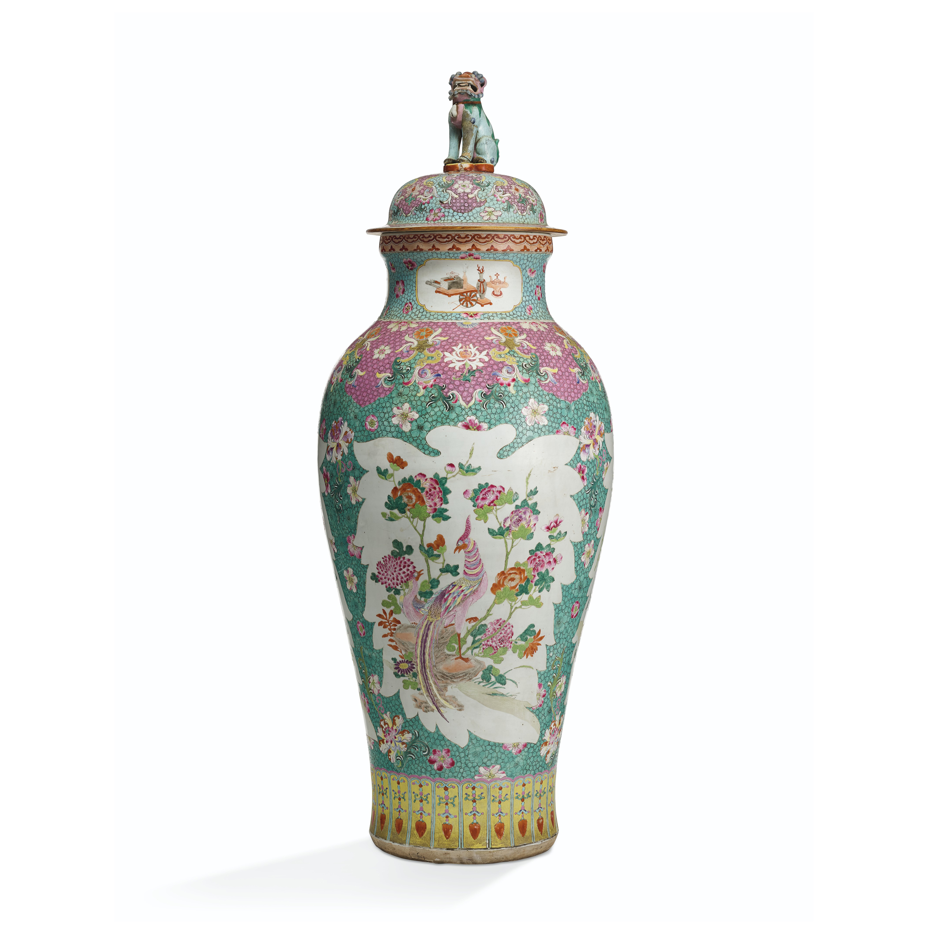 清乾隆粉彩開光花鳥圖將軍罐, QIANLONG PERIOD (1736-1795) | Christie's