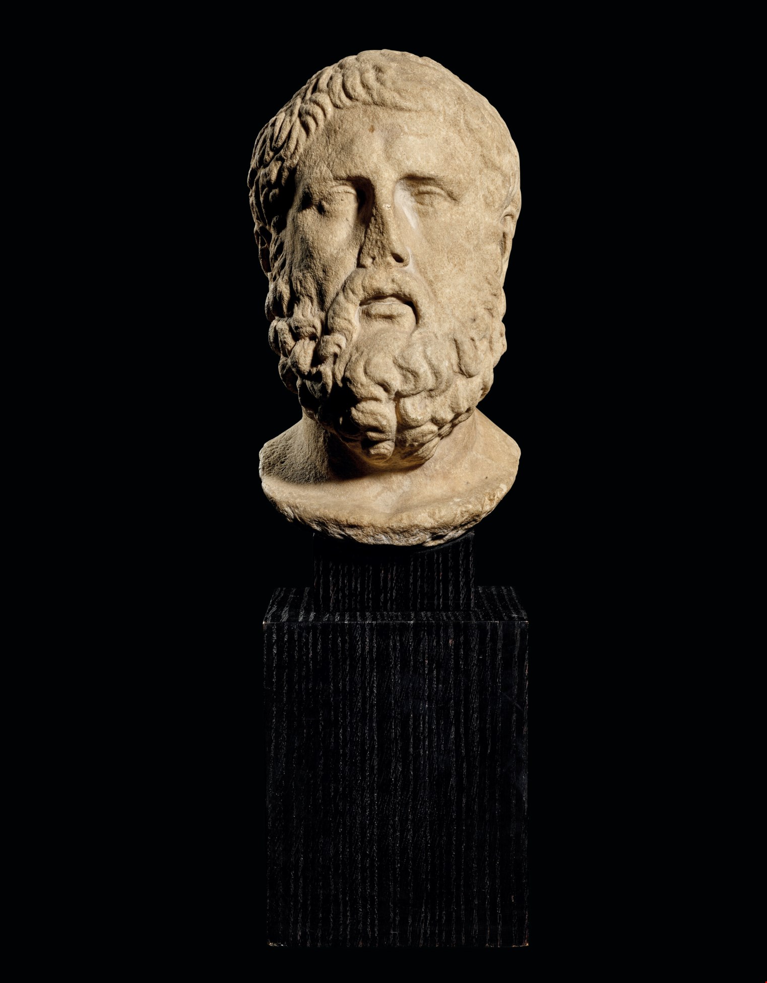 A ROMAN MARBLE PORTRAIT HEAD OF HERMARCHOS, CIRCA 1ST CENTURY B.C./A.D ...