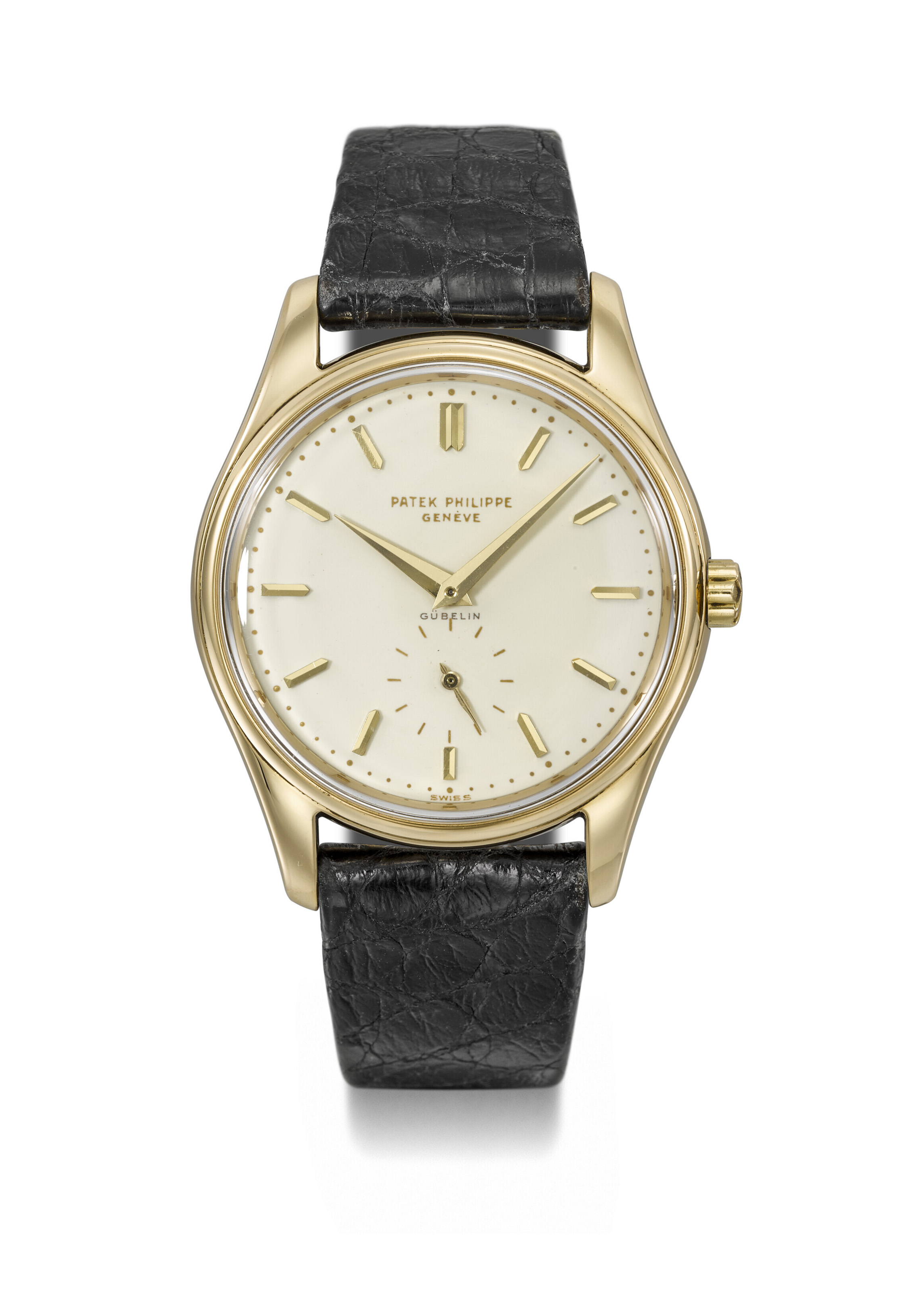 Late yellow-gold 2526 (1960) with cream enamel dial signed Gübelin above the small seconds, gold batons and dauphine hands; dial series not stated, recorded at reference level. · Photo: Christie's · © Christie's, used with permission · Source: https://www.christies.com.cn/en/lot/lot-6367547