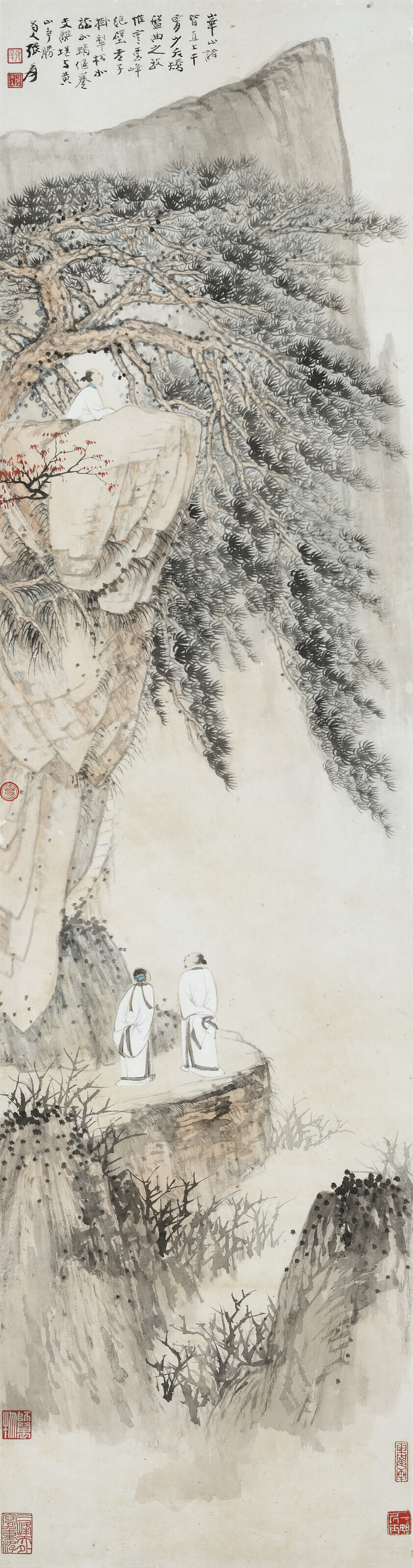 張大千 花卉画 掛け軸 中堂 花卉図 中国画 サイズ：70×173cm 張大千 山水画 掛け軸 中堂 福満乾坤 中国画 サイズ：70×173cm 【公式