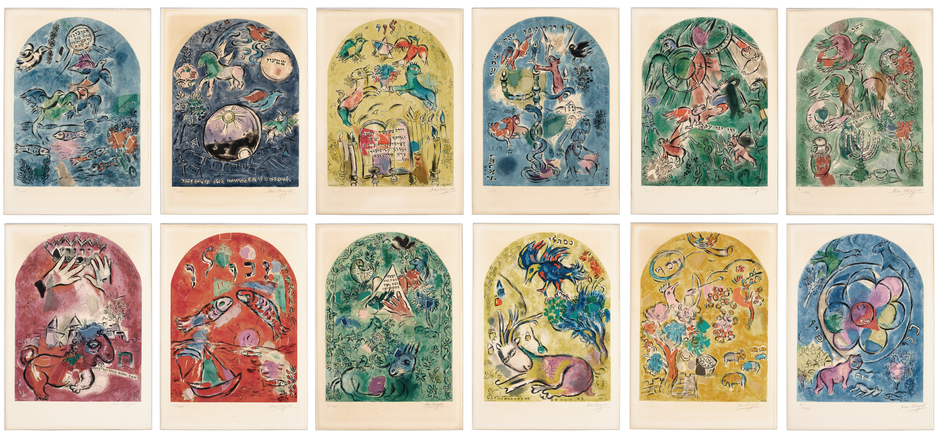 MARC CHAGALL (1887-1985), Twelve Maquettes of Stained Glass