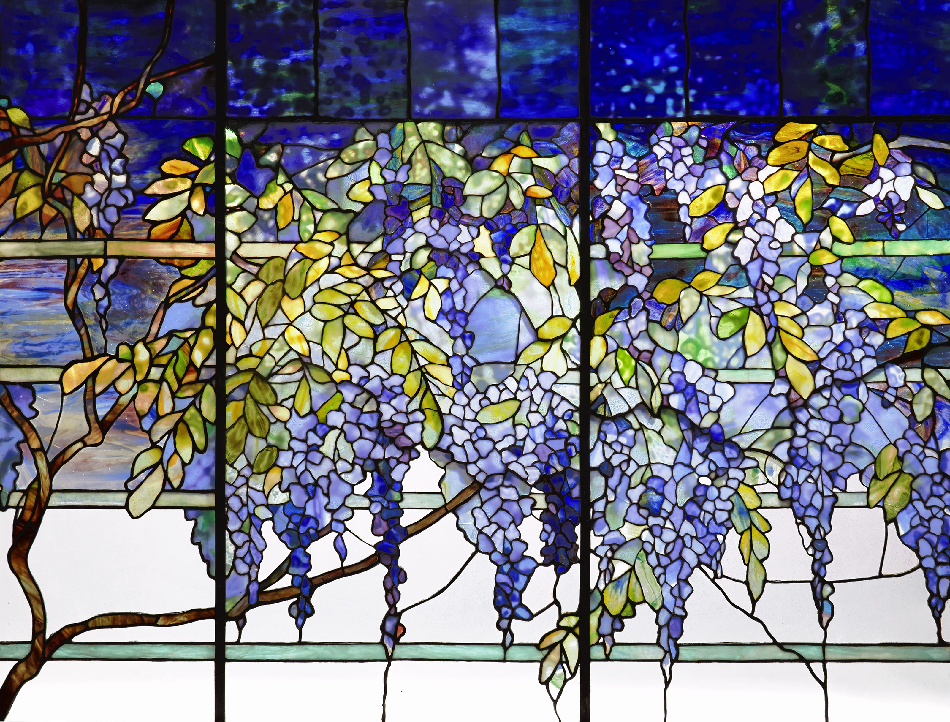 TIFFANY STUDIOS, Important 'Wisteria' Transom Window from the