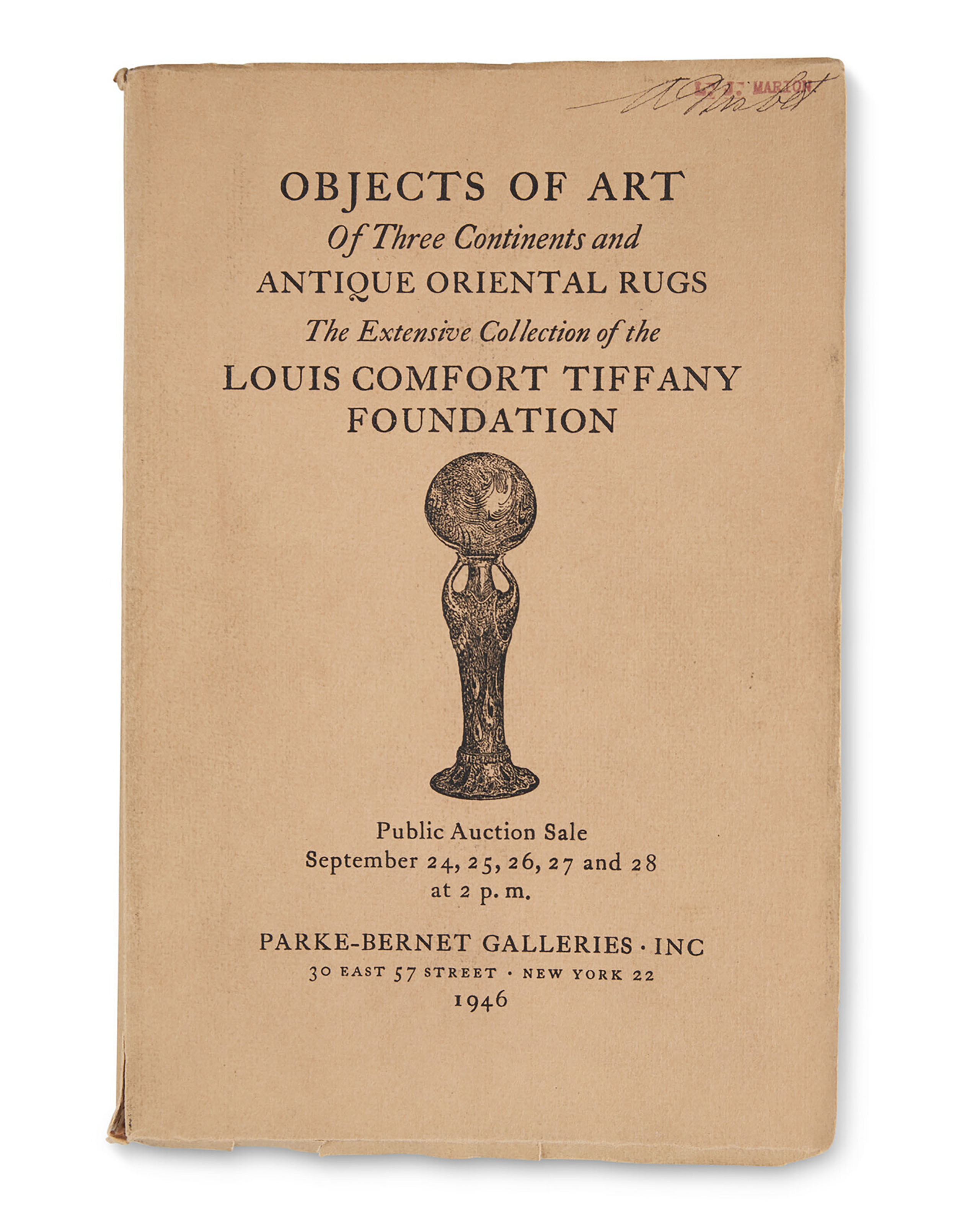PARKE-BERNET GALLERIES INC., Auction Catalogue, September 24-28