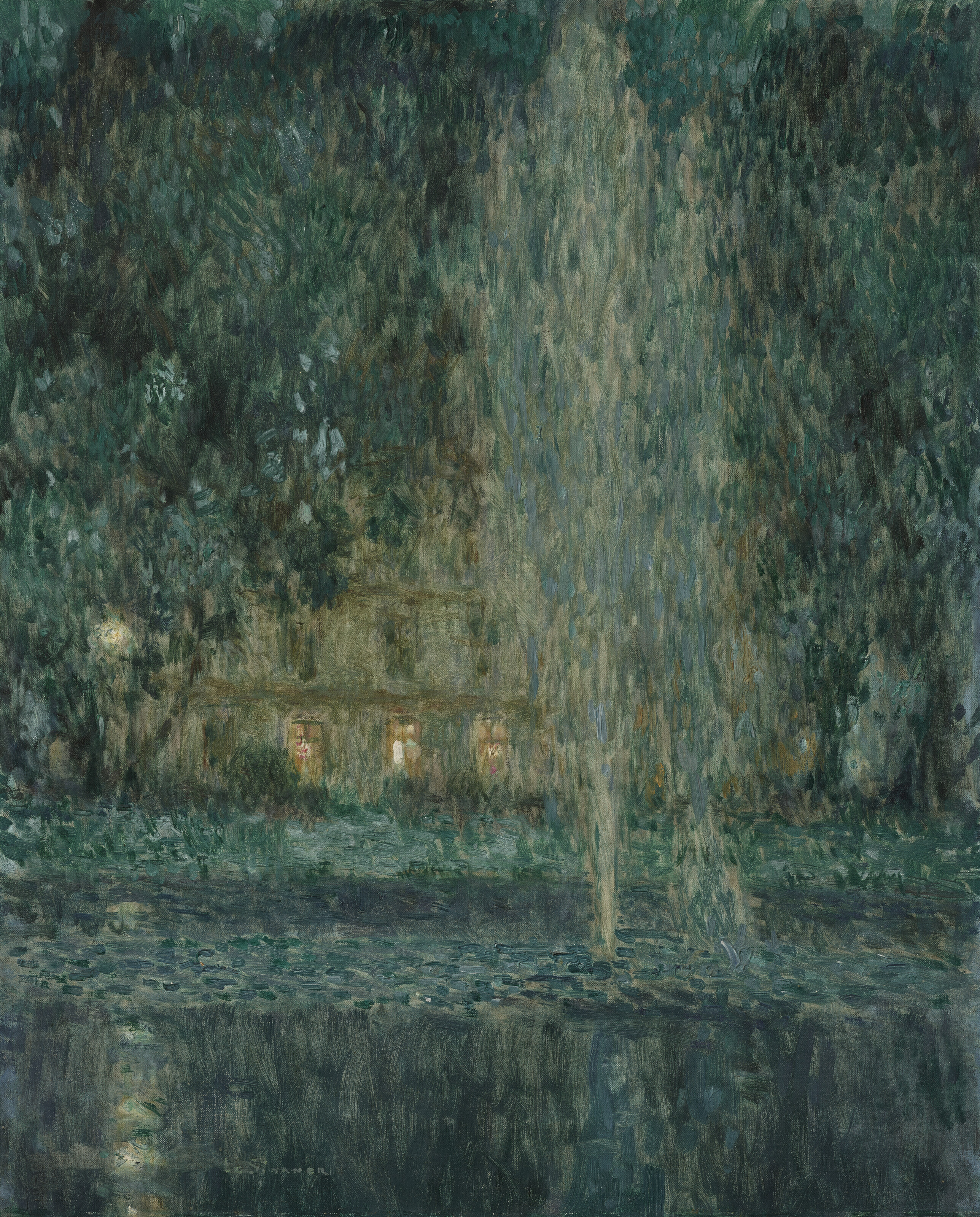 HENRI LE SIDANER (1862-1939), Le jet d'eau, la nuit | Christie's