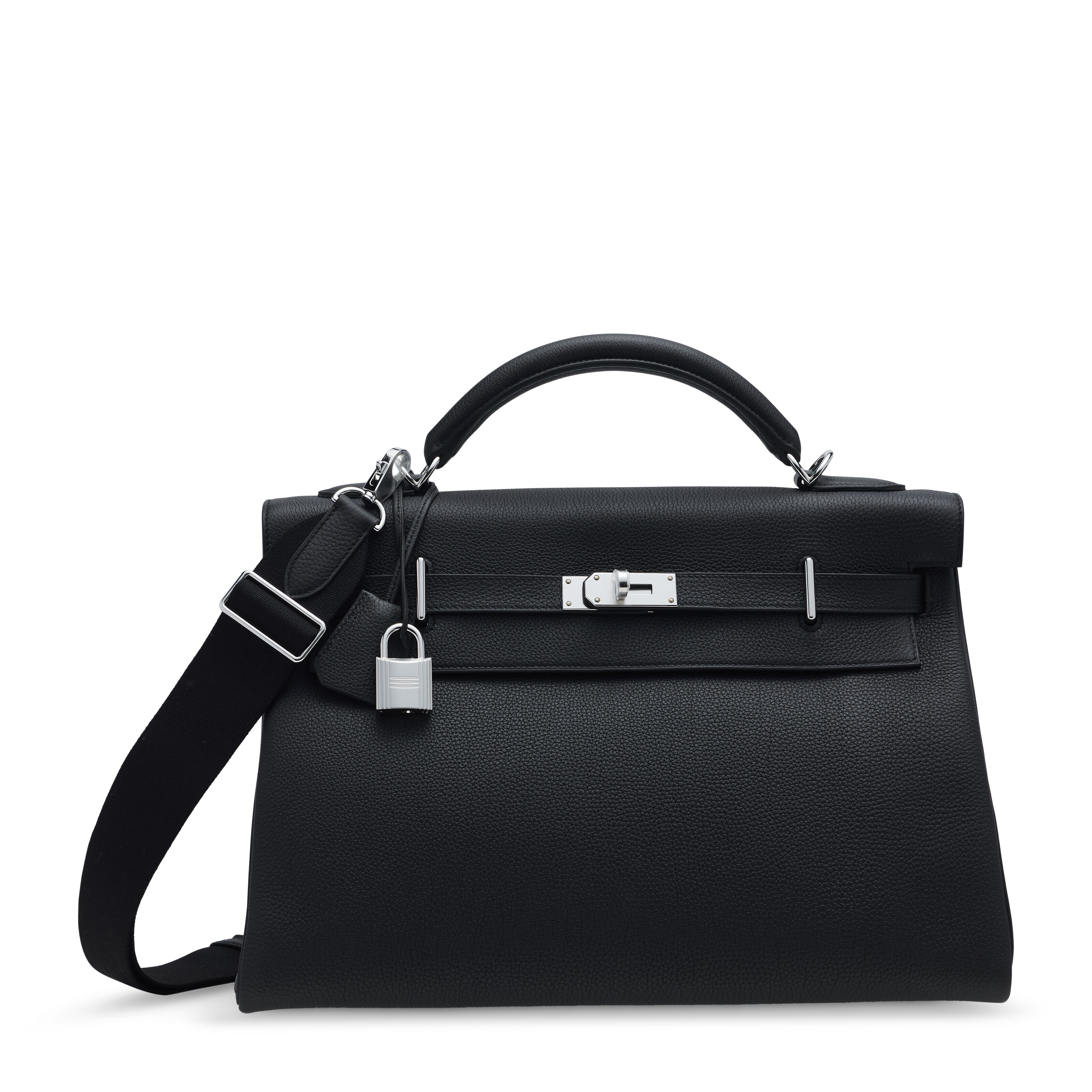 A BLACK TOGO LEATHER MAXI KELLY 42 WITH PALLADIUM HARDWARE, HERMÈS