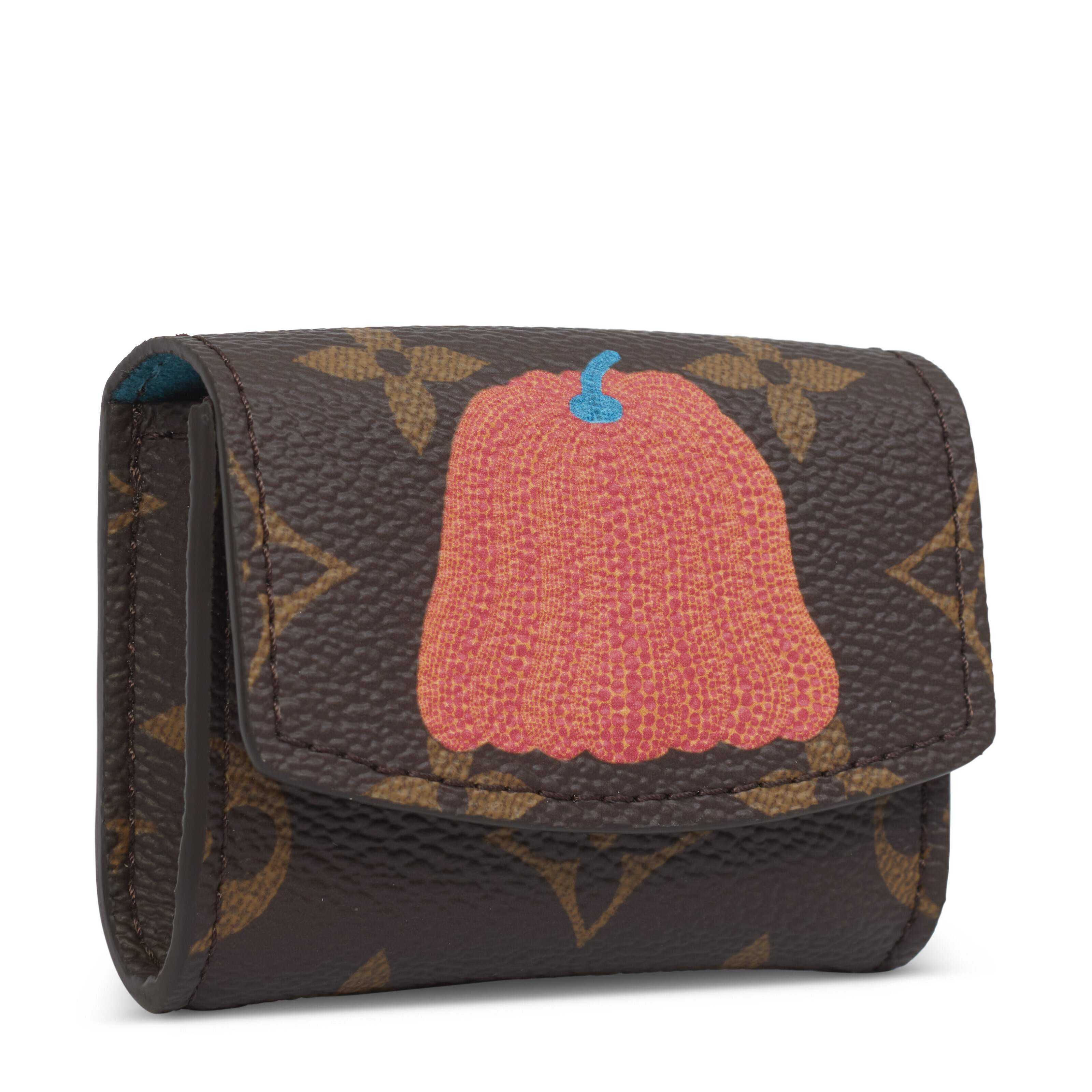A LIMITED EDITION PAINTED PUMPKIN MONOGRAM WATCH BOX WITH BRASS