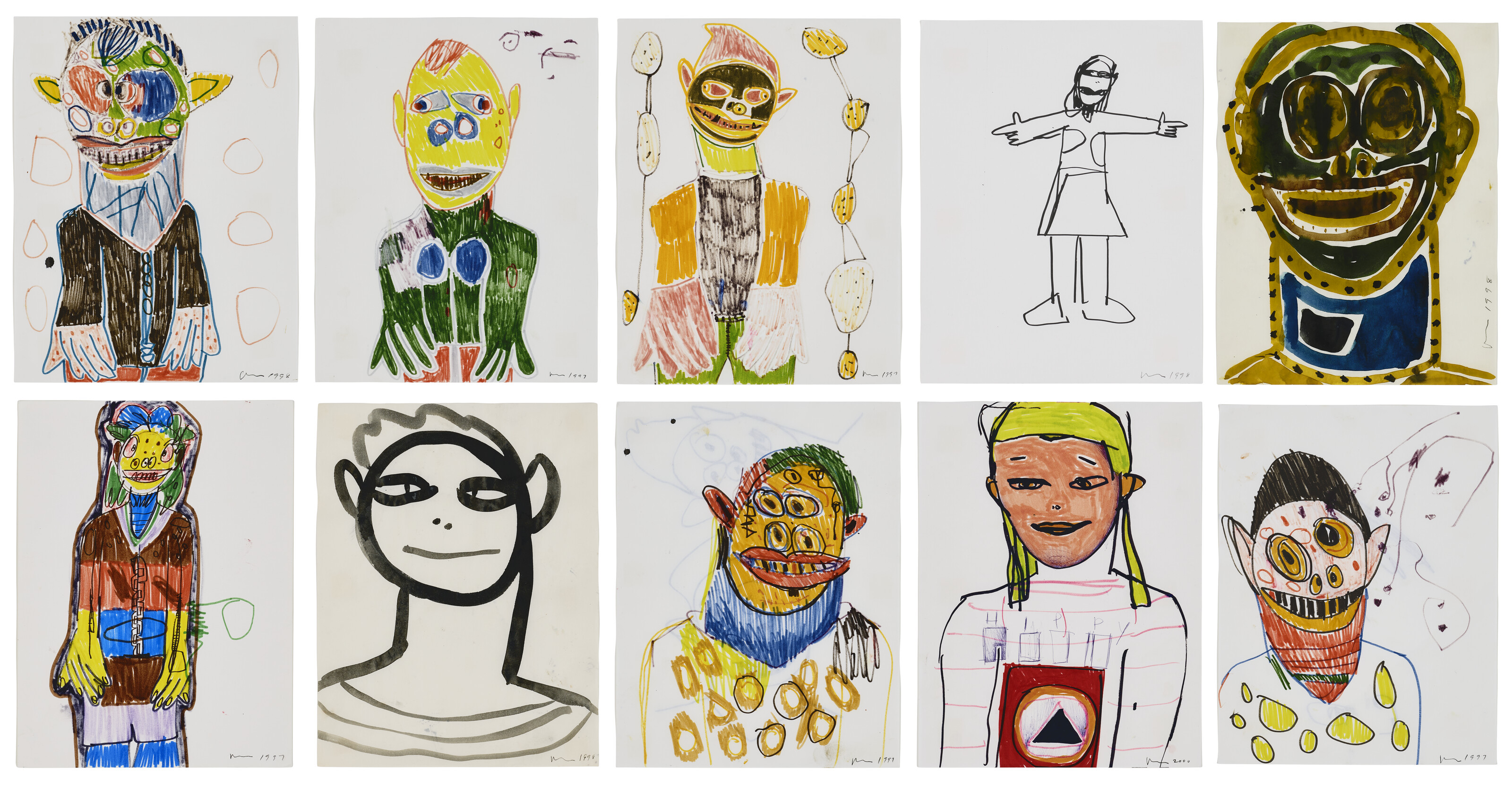 RICHARD PRINCE (B. 1949), Untitled (Hippie Drawings) [Ten Works