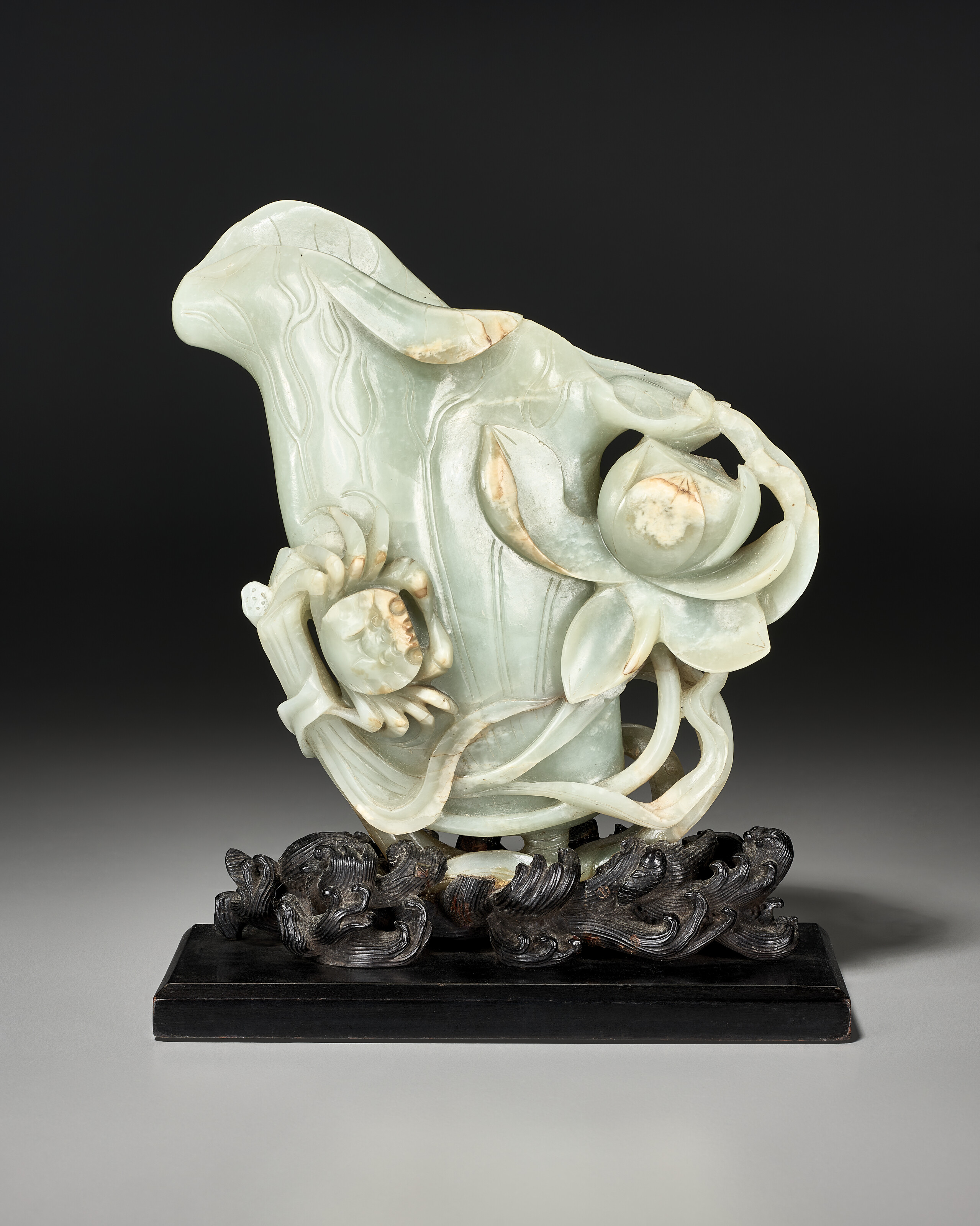 元/明白玉鏤雕一路連科紋帽頂, YUAN-MING DYNASTY (1279-1644