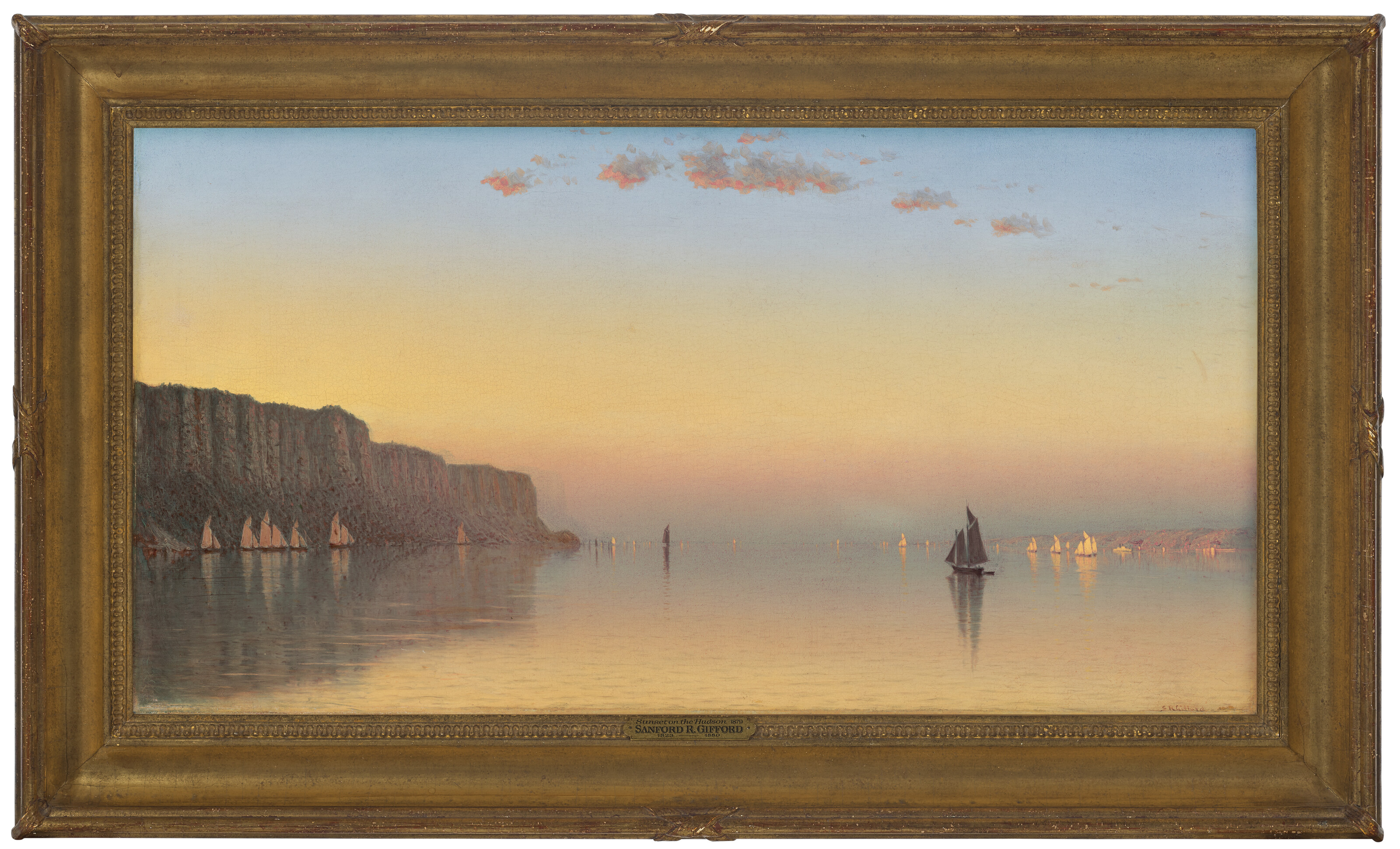 SANFORD ROBINSON GIFFORD (1823-1880), Sunset Over the Palisades on