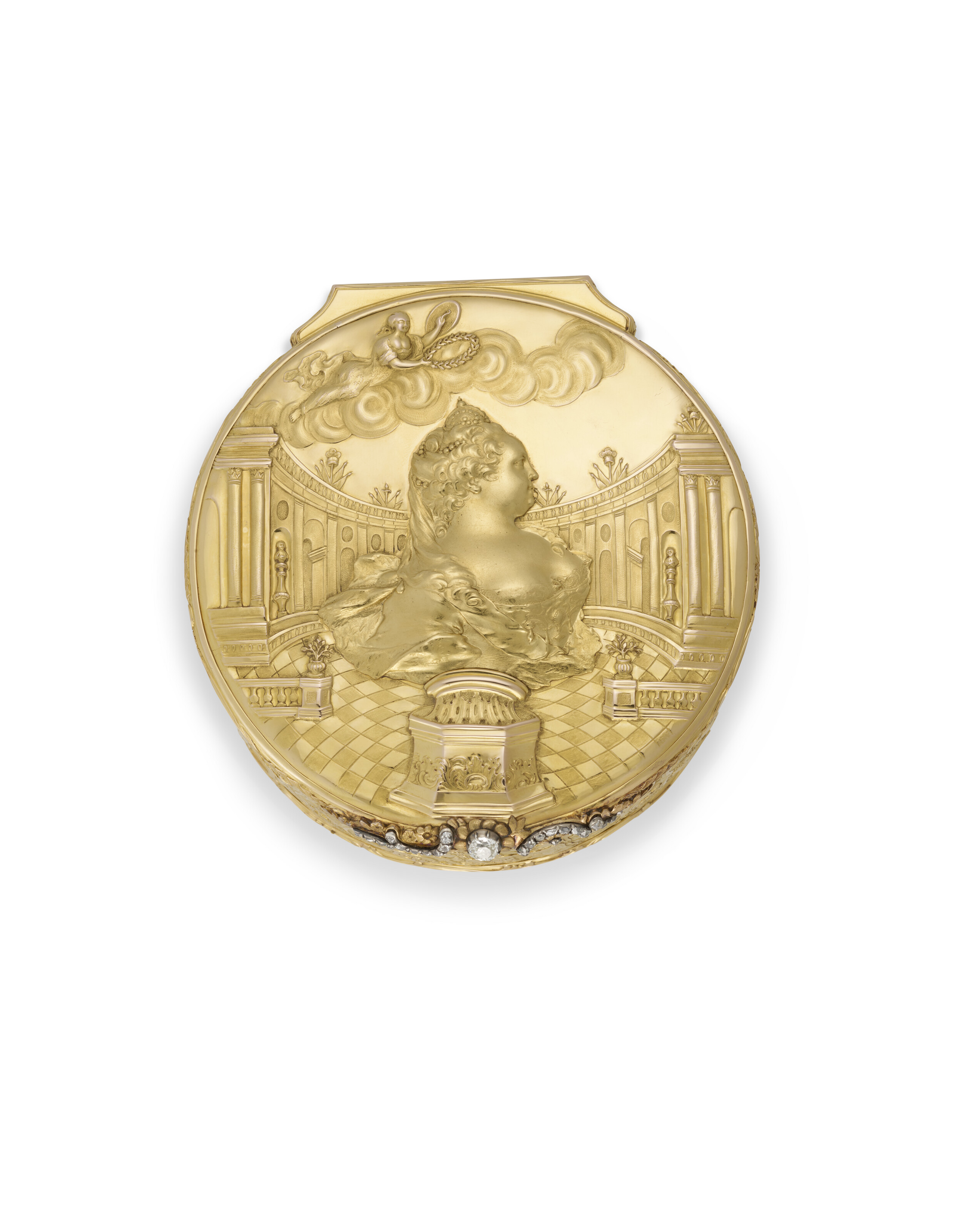 A VERY RARE AND IMPORTANT DIAMOND-SET GOLD RUSSIAN IMPERIAL